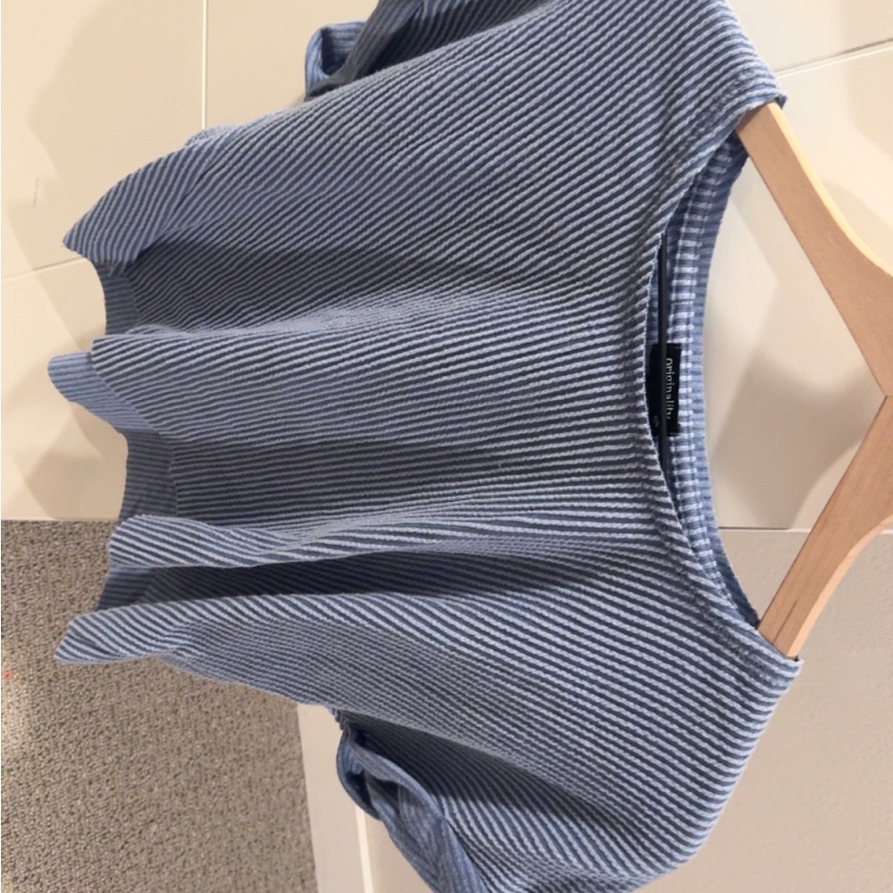 Striped Blue Crop Top